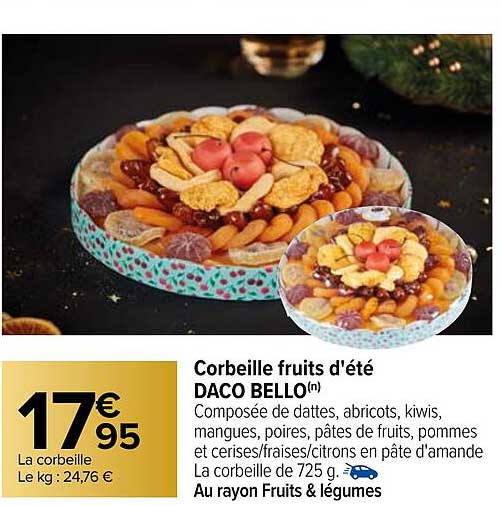 corbeille fruits d'été daco bello