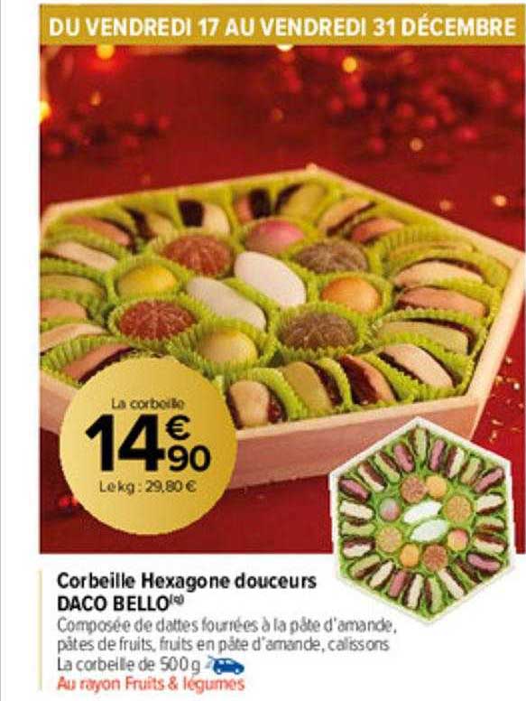 corbeille hexagone douceurs daco bello