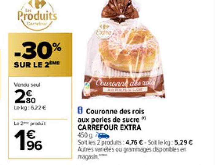 couronne des rois aux perles de sucre carrefour extra