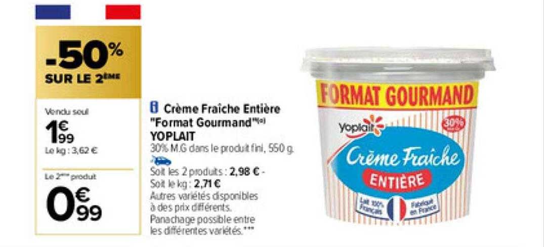 crème fraîche entière "format gourmand" yoplait
