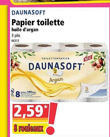 daunasoft papier toilette huile d'argan