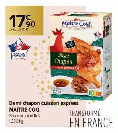 demi chapon cuisson express maître coq