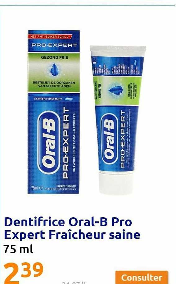 dentifrice oral-b pro expert fraîcheur saine