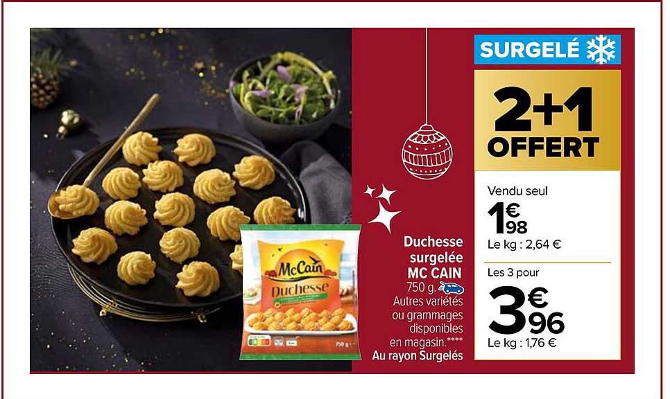 duchesse surgelée mc cain