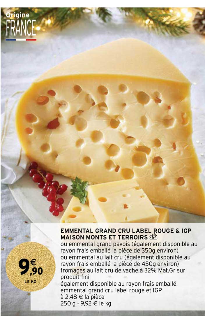 emmental grand cru label rouge & igp maison monts et terroirs