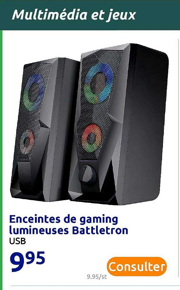 enceintes de gaming lumineuses battletron