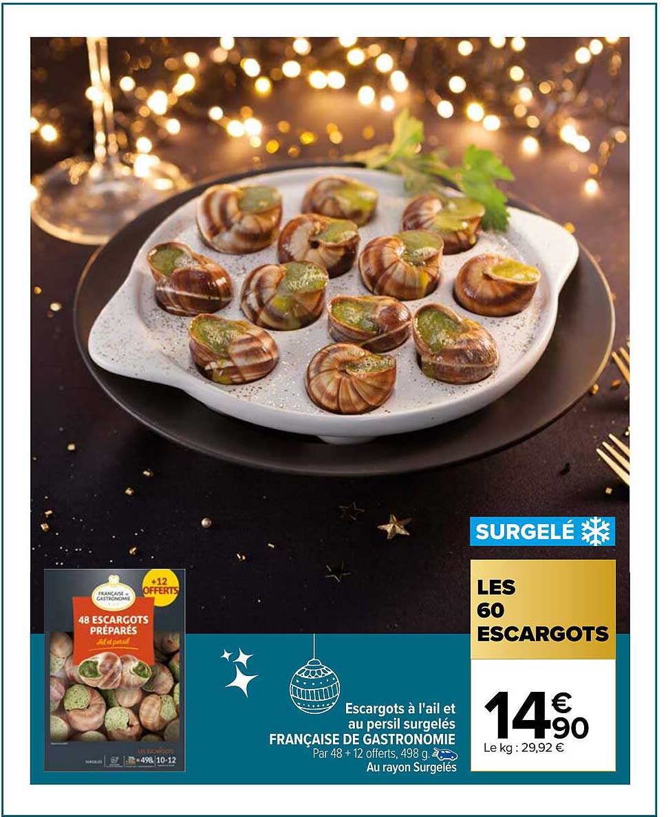 Escargots à L'ail Et Au Persil Surgelés Française De Gastronomie