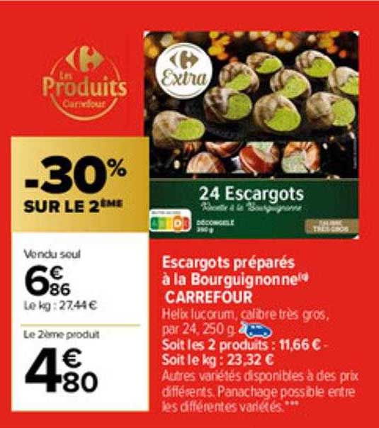 escargots préparés à la bourguignonne carrefour