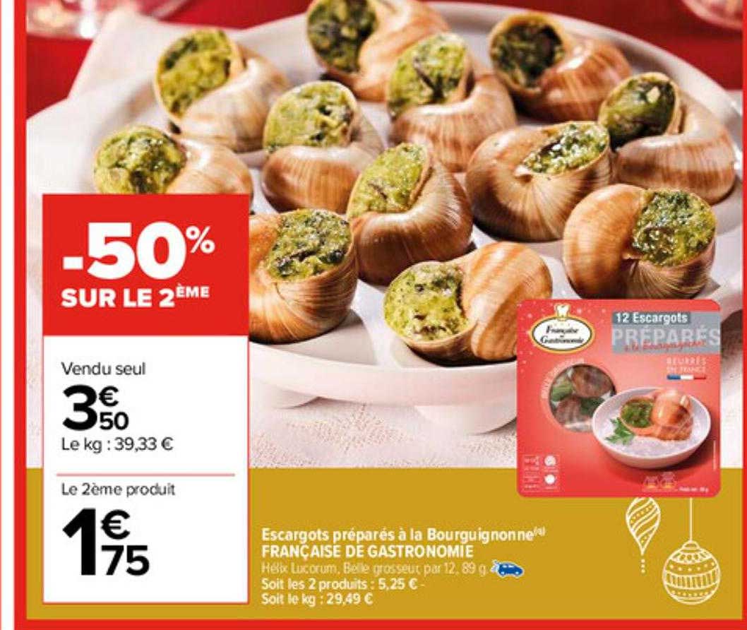 escargots préparés à la bourguignonne française de gastronomie