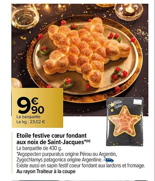 étoile Festive Coeur Fondant Aux Noix De Saint-jacques