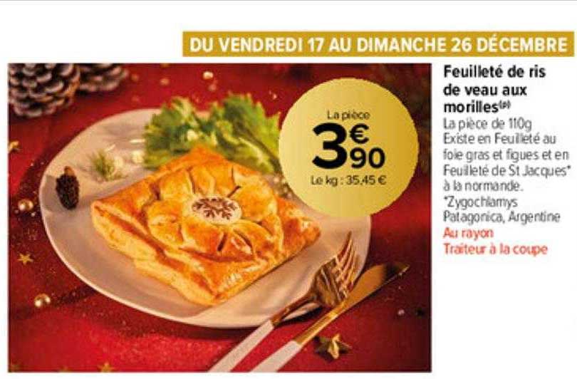 feuilleté de ris de veau aux morilles