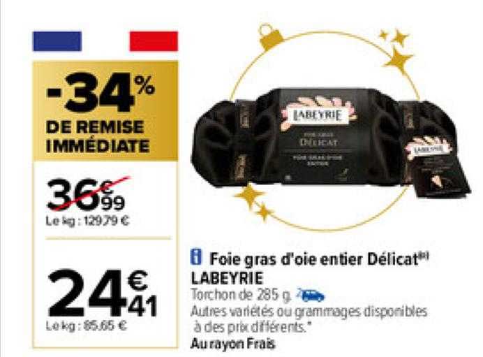foie gras d'oie entier délicat labeyrie