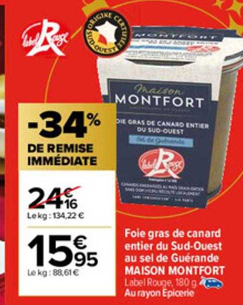 foie gras de canard entier du sud-ouest au sel de guérande maison montfort