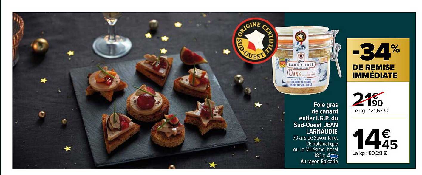 foie gras de canard entier i.g.p. du sud-ouest jean larnaudie