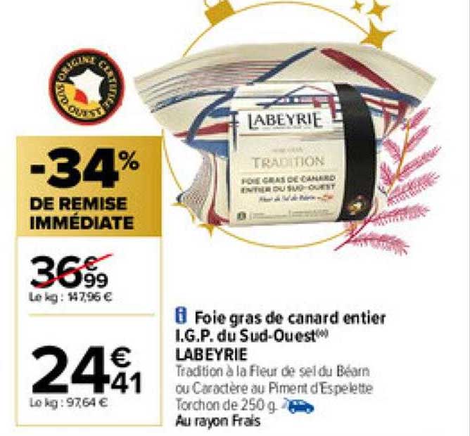 foie gras de canard entier i.g.p. du sud-ouest labeyrie