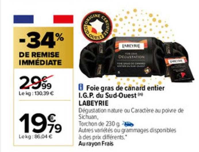 foie gras de canard entier i.g.p. du sud-ouest labeyrie