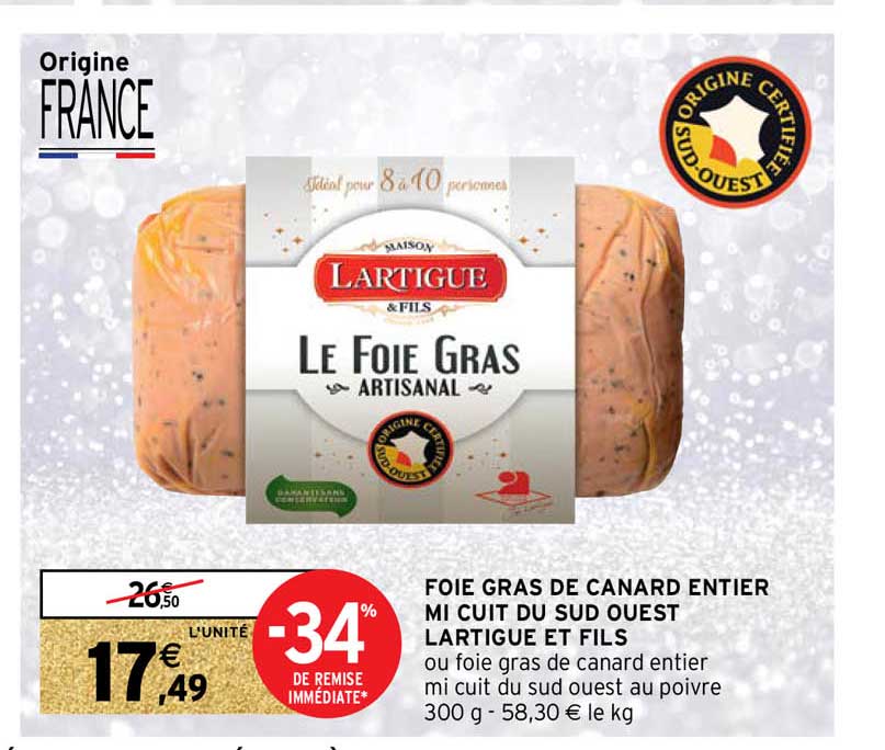 foie gras de canard entier mi cuit du sud ouest lartigue et fils