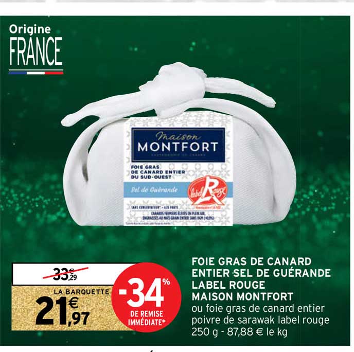 Foie Gras De Canard Entier Sel De Guérande Label Rouge Maison Montfort