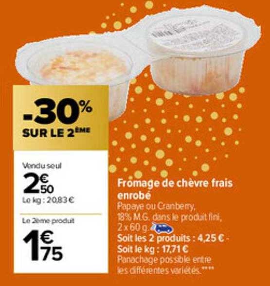 fromage de chèvre frais enrobé