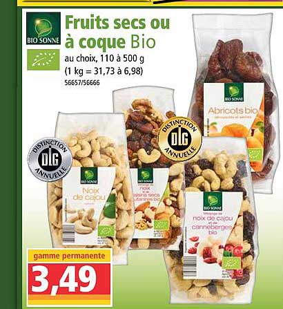 Fruits Secs Ou à Coque Bio Bio Sonne