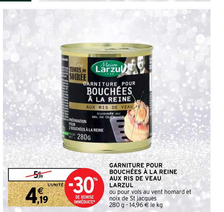 garniture pour bouchées à la reine aux ris de veau larzul