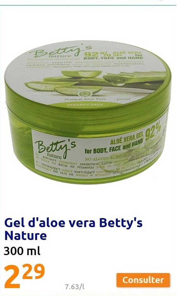 gel d'aloé vera betty's