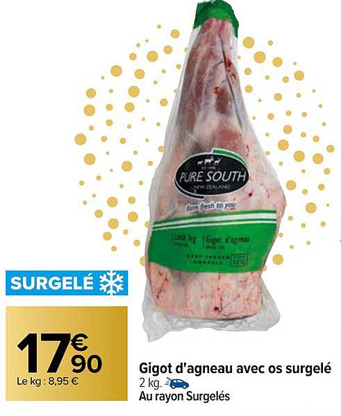 gigot d'agneau avec os surgelé