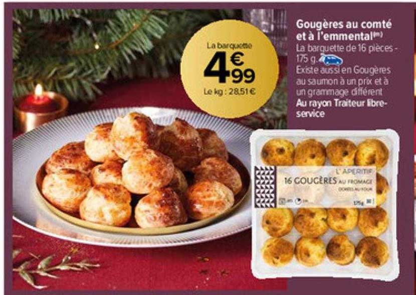 gougères au compté et à l'emmental