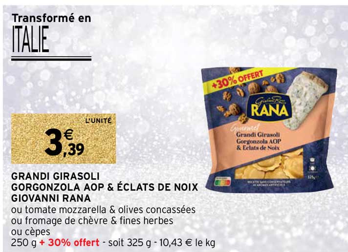 grandi girosali gorgonzola aop & éclats de noix giovanni rana