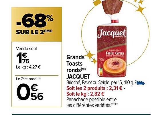 Grands Toasts Ronds Jacquet