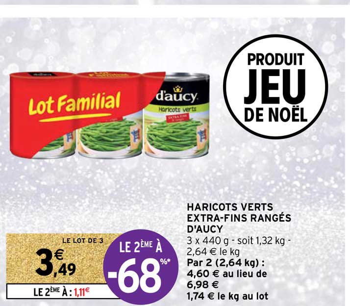 haricots verts extra-fins rangés d'aucy
