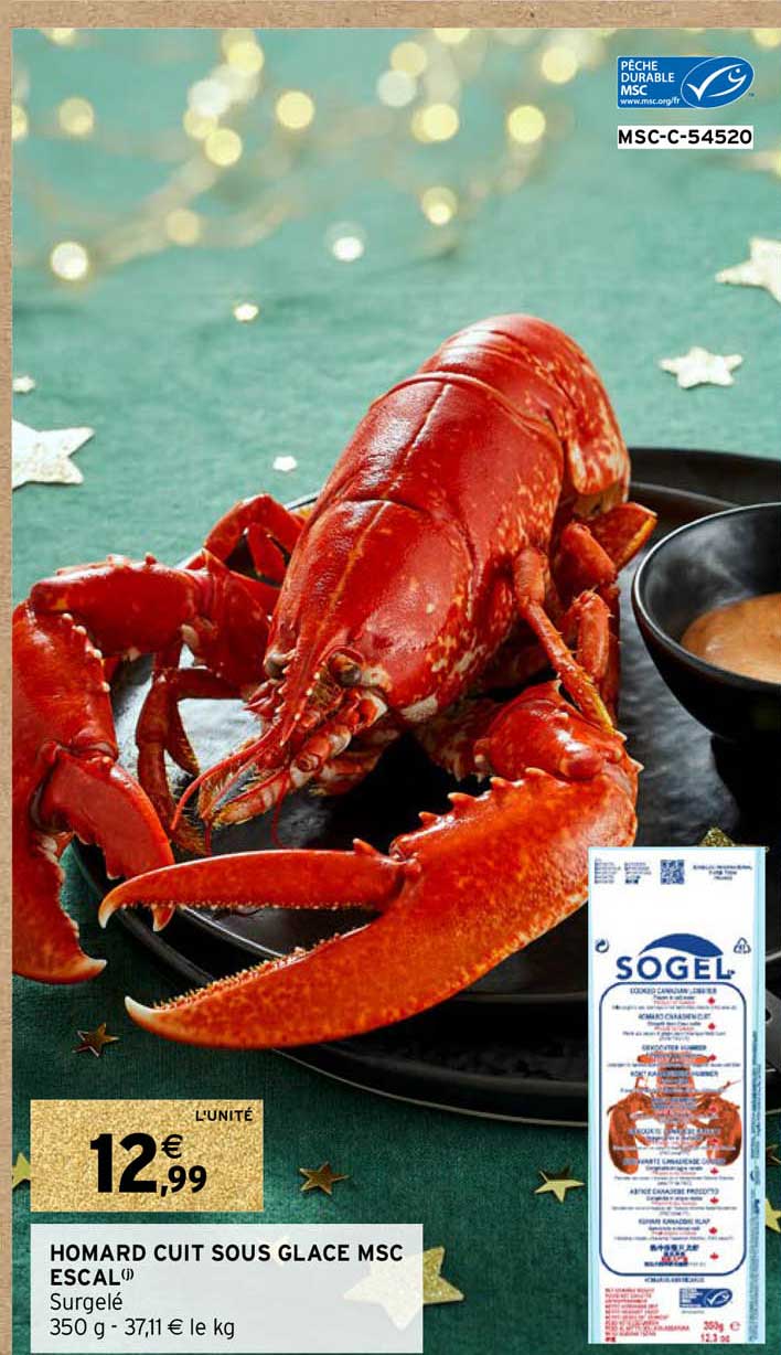 homard cuit sous glace msc escal