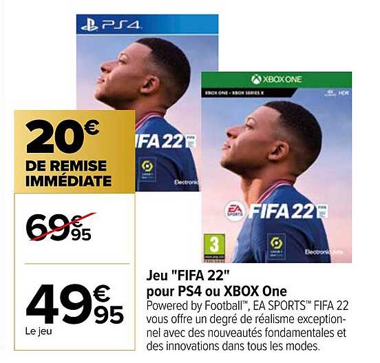 jeu "fifa 22" pour ps4 ou xbox one