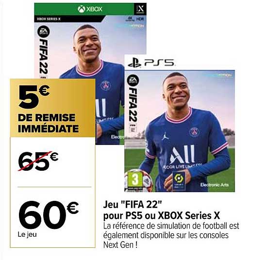 jeu "fifa 22" pour ps5 ou xbox series x