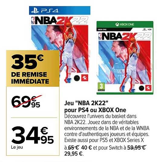 jeu "nba 2k22" pour ps4 ou xbox one