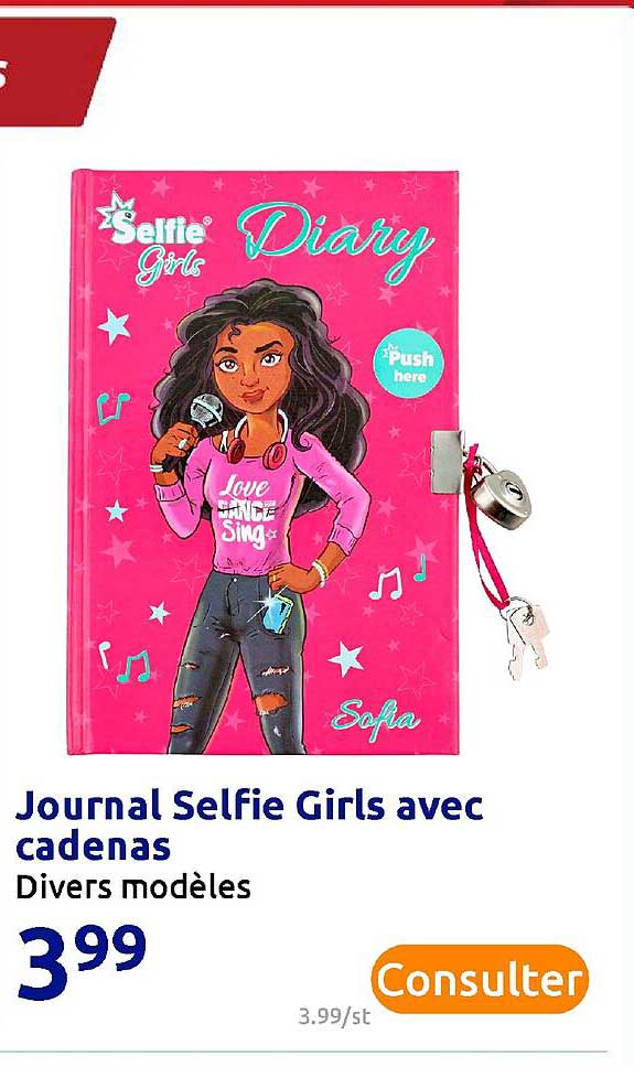 journal selfie girls avec cadenas