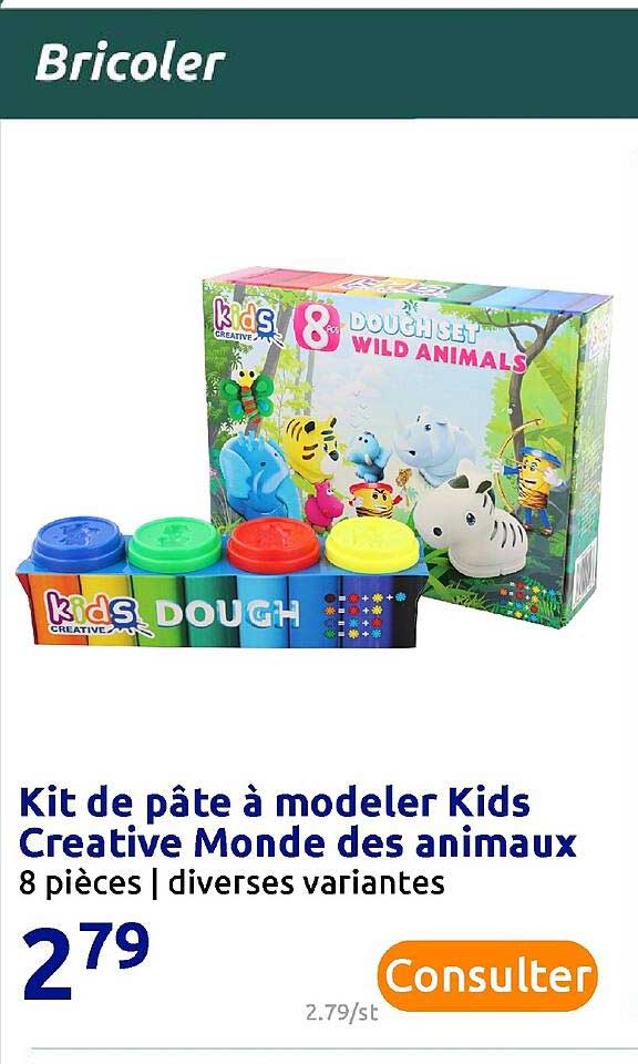 Kit De Pâte à Modeler Kids Creative Monde Des Animaux