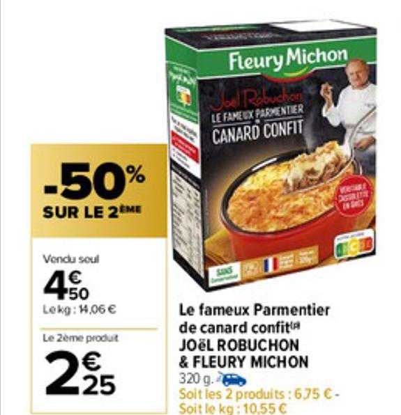 le fameux parmentier de canard confit joël robuchon & fleury michon