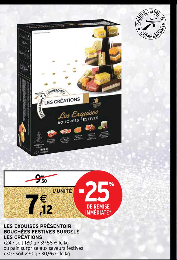 les exquises présentoir bouchées festives surgelé les créations