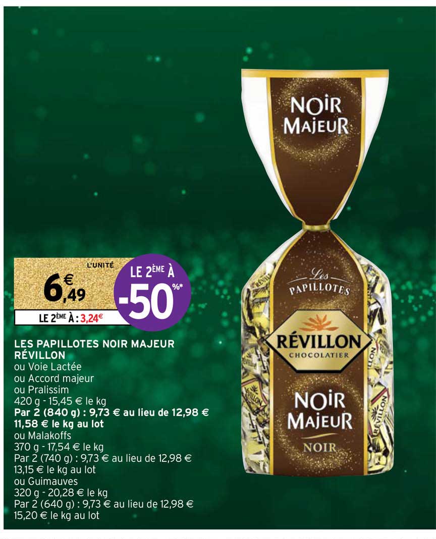 les papillotes noir majeur révillon