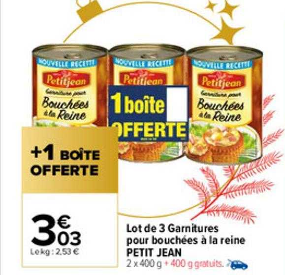 lot de 3 garnitures pour bouchées à la reine petit jean