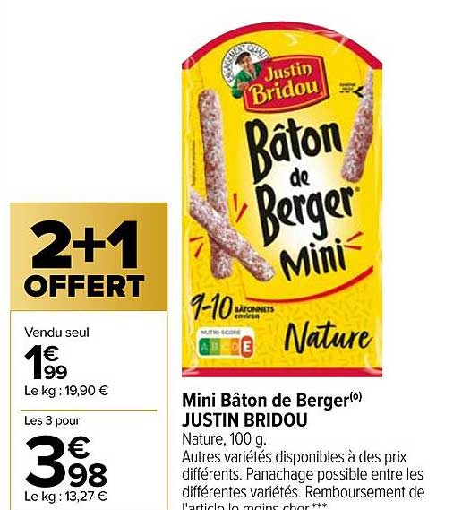 mini bâton de berger justin bridou