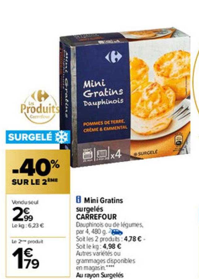 mini gratins surgelés carrefour