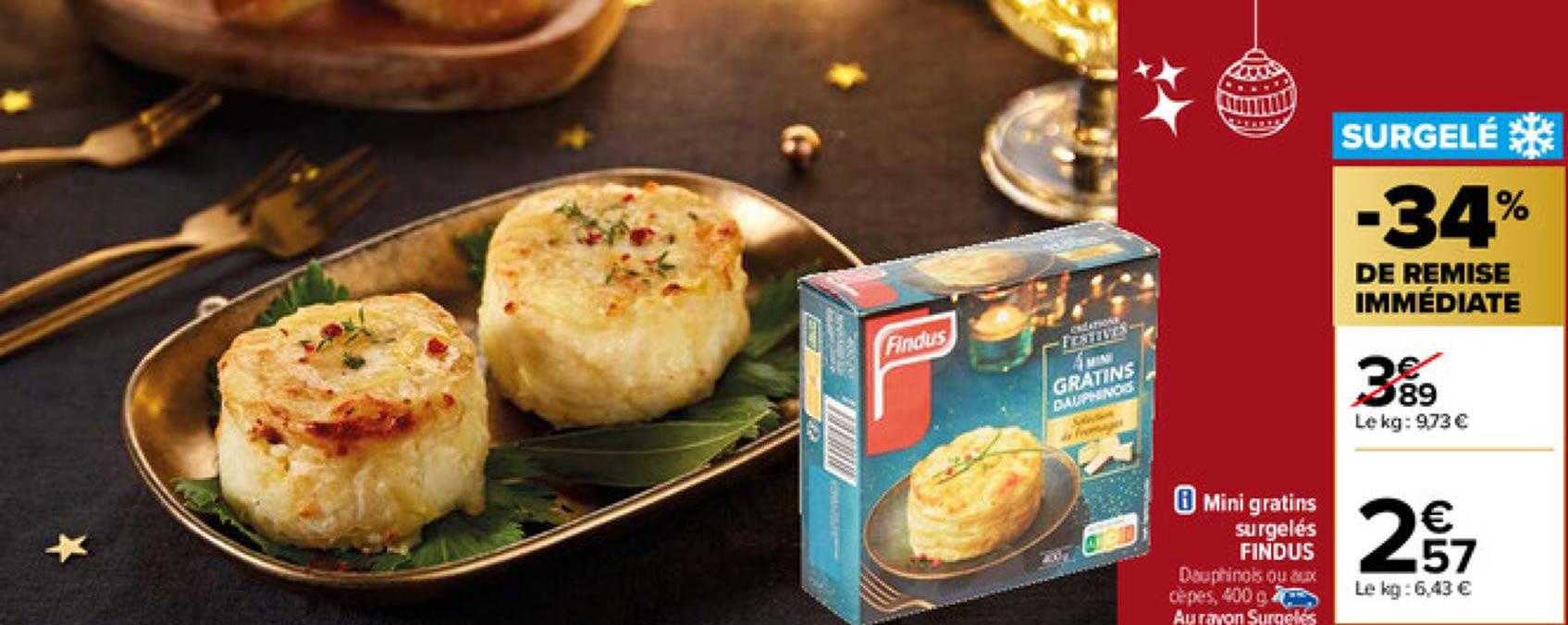 mini gratins surgelés findus