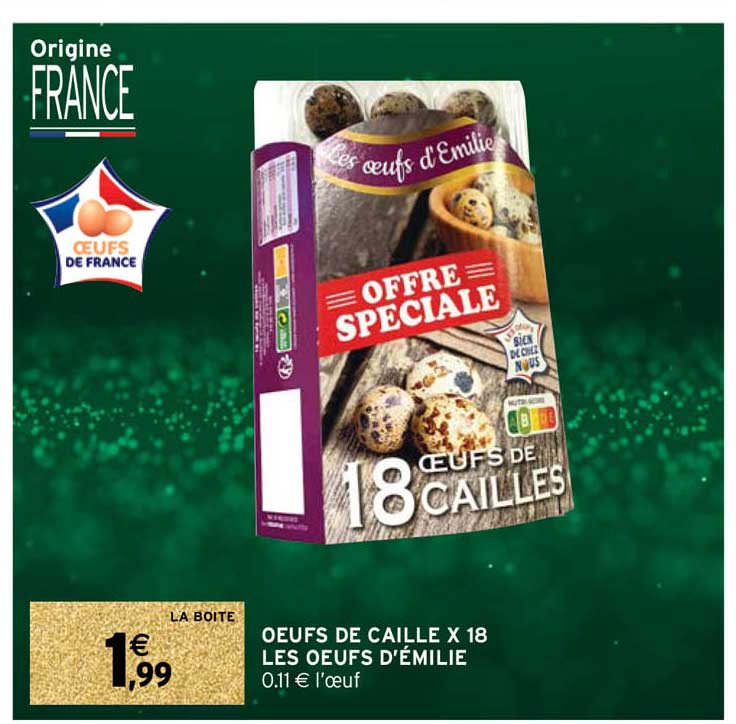 oeufs de caille x18 les oeufs d'émilie