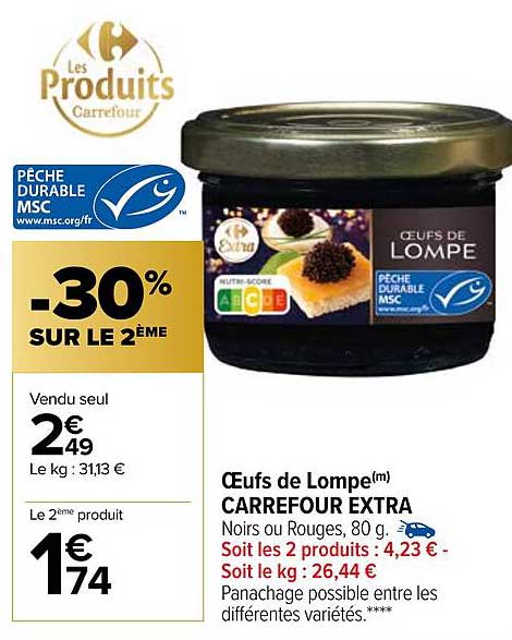 oeufs de lompe carrefour extra