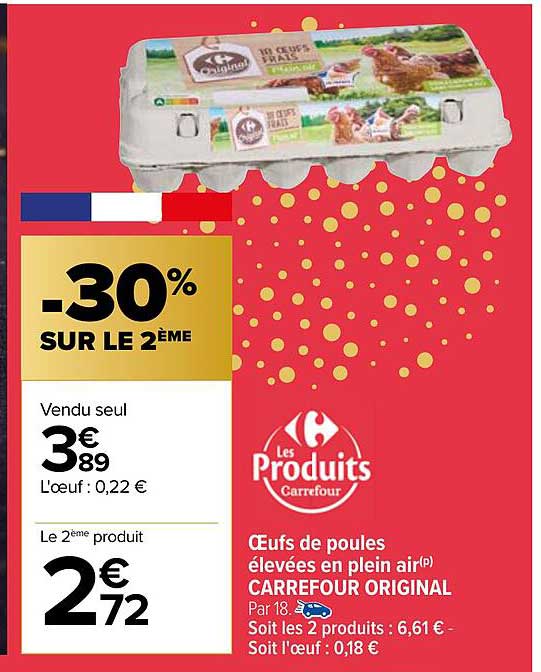 oeufs de poules élevées en plein air carrefour original