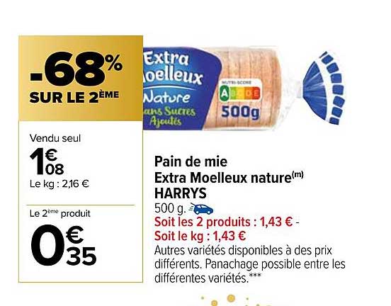Pain De Mie Extra Moelleux Nature Harrys