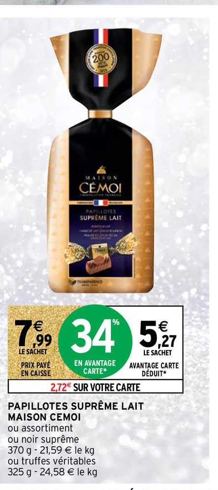 papillotes suprême lait maison cémoi