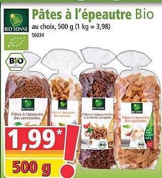 Pâtes à L'épeautre Bio Bio Sonne